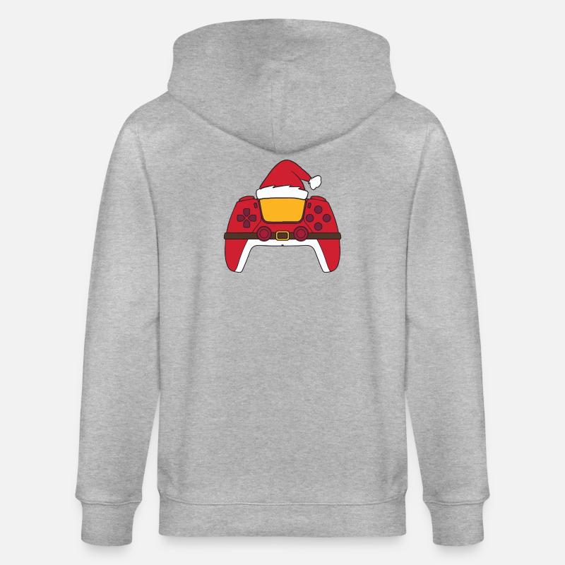 Weihnachtsmann-Videospiel-Controller, Weihnachtsma - Stanley/Stella Unisex Bio-Kapuzenjacke CULTIVATOR  - Grau meliert
