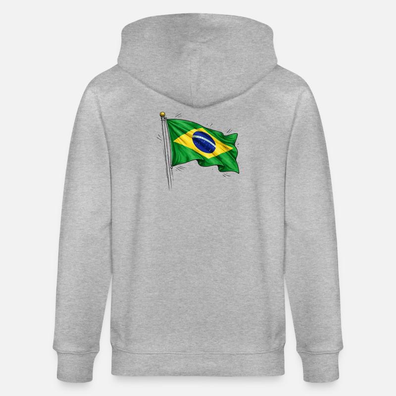 Drapeau du Brésil - Veste à capuche bio CULTIVATOR Stanley/Stella Unisexe - gris chiné