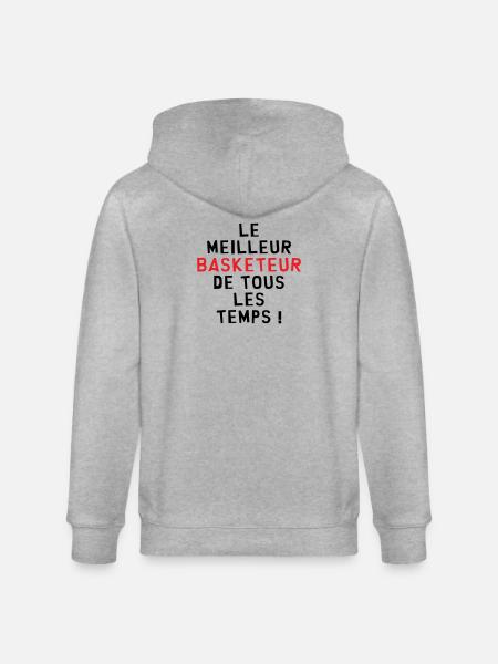 Basketball Best Basketball Player - Stanley/Stella CULTIVATOR Unisex Organic Hooded Jacket - heather grey