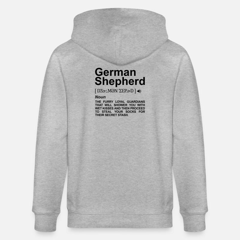 Deutscher Schäferhund Bedeutung - Stanley/Stella Unisex Bio-Kapuzenjacke CULTIVATOR - Grau meliert