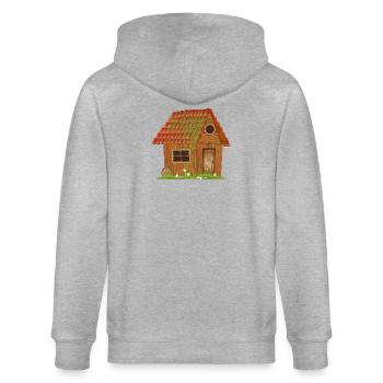 small windswept rustic hut - Stanley/Stella CULTIVATOR  Unisex Organic Hooded Jacket - heather grey - Back - Luana (180cm)