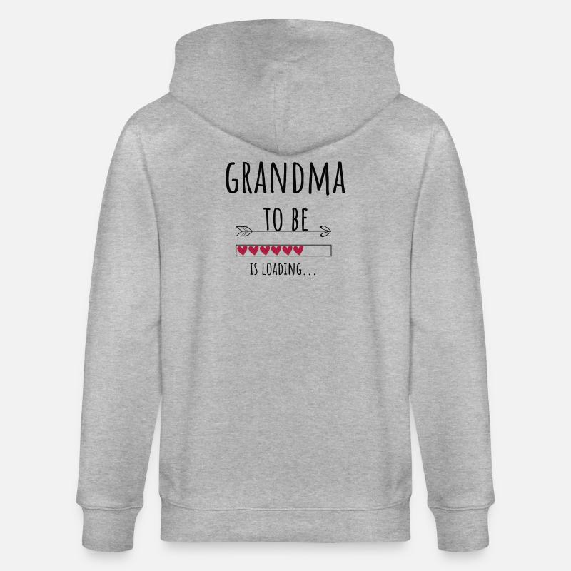 Oma Großmutter Ankündigung Schwanger Geschenk - Stanley/Stella Unisex Bio-Kapuzenjacke CULTIVATOR - Grau meliert