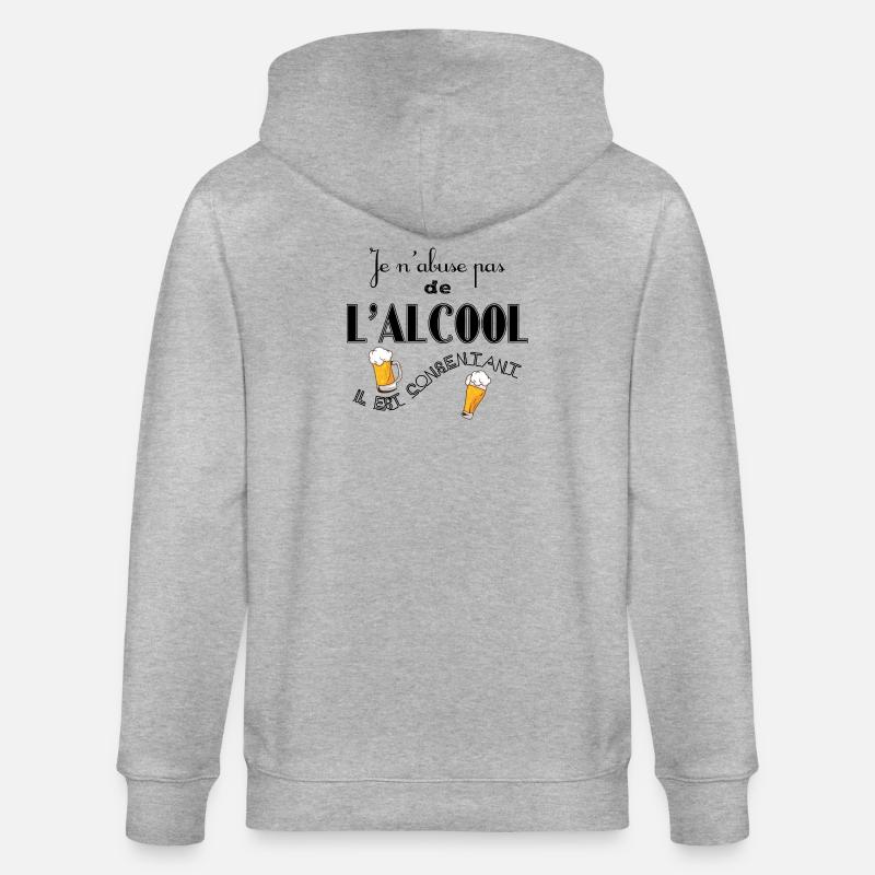 N'abuser pas de l'Alcool - Veste à capuche bio CULTIVATOR Stanley/Stella Unisexe - gris chiné