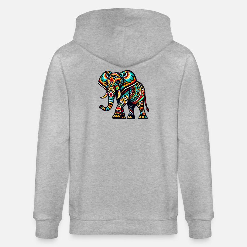 Elefant - Stanley/Stella Unisex Bio-Kapuzenjacke CULTIVATOR  - Grau meliert