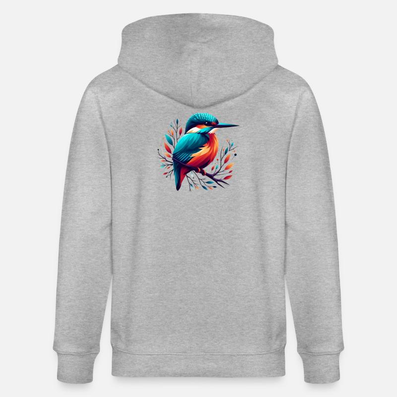Eisvogel - Stanley/Stella Unisex Bio-Kapuzenjacke CULTIVATOR  - Grau meliert