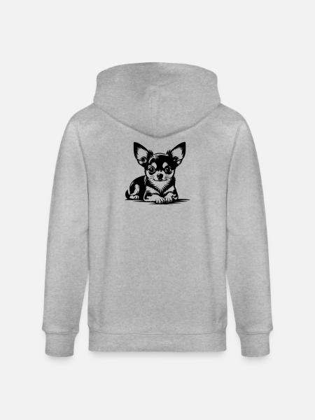 Chihuahua - Stanley/Stella CULTIVATOR Unisex Organic Hooded Jacket - heather grey