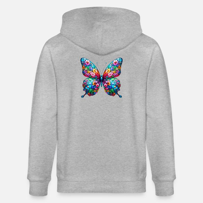 Papillon - Veste à capuche bio CULTIVATOR Stanley/Stella Unisexe - gris chiné