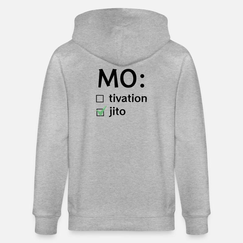 Motivation oder Mojito - Stanley/Stella Unisex Bio-Kapuzenjacke CULTIVATOR  - Grau meliert
