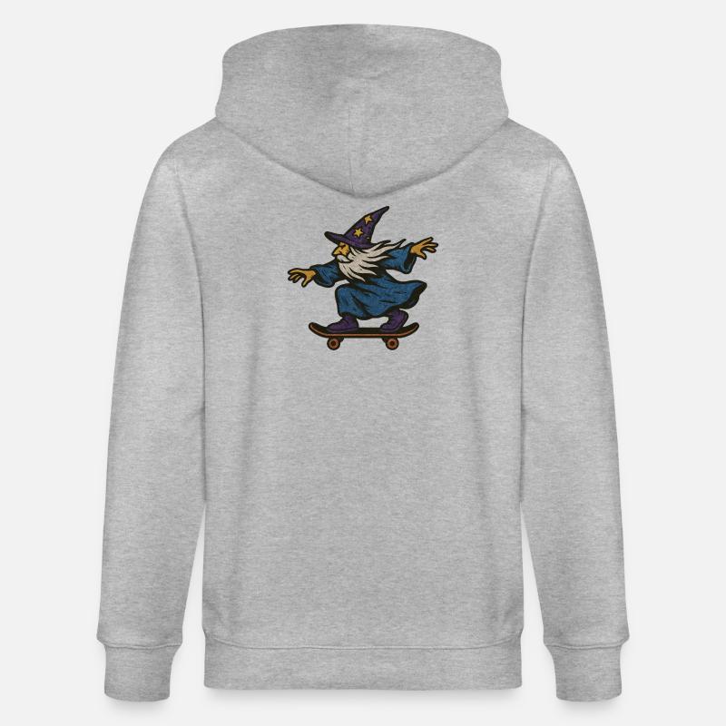 Eiskunstlaufzauberer mit lila Sternenhut - Stanley/Stella Unisex Bio-Kapuzenjacke CULTIVATOR  - Grau meliert