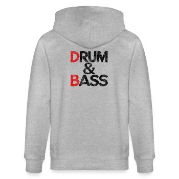 Drum & Bass / Rum & Ass Drummer Band Music - Stanley/Stella CULTIVATOR  Unisex Organic Hooded Jacket - heather grey - Back - Luana (180cm)