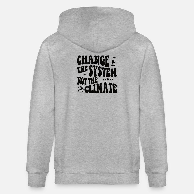 Changer le système, pas le climat - Veste à capuche bio CULTIVATOR Stanley/Stella Unisexe - gris chiné