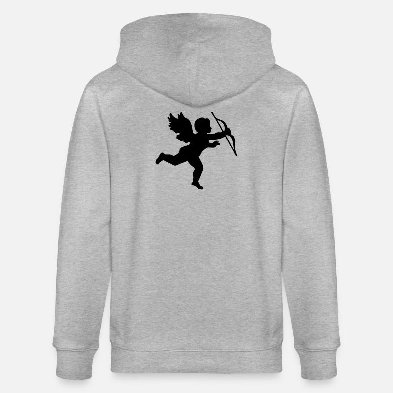 Engel mit Pfeil und Bogen  - Stanley/Stella Unisex Bio-Kapuzenjacke CULTIVATOR  - Grau meliert