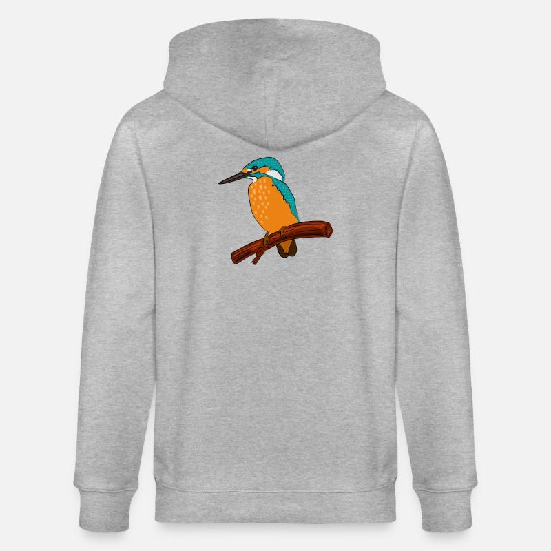 eisvogel vogel bunt - Stanley/Stella Unisex Bio-Kapuzenjacke CULTIVATOR  - Grau meliert