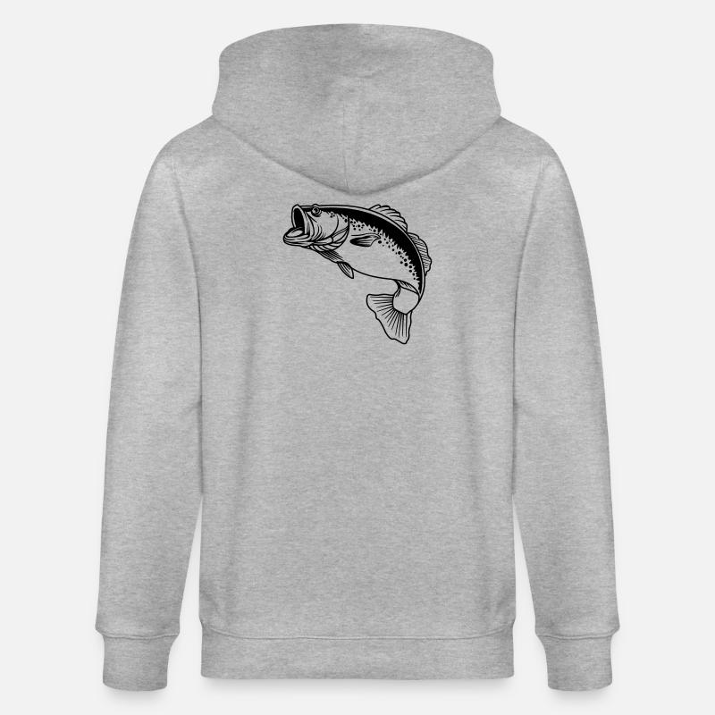 Logo transparent de poisson pour pêcheur - Veste à capuche bio CULTIVATOR Stanley/Stella Unisexe - gris chiné