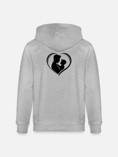 Father-Child Love - Dad Gift - Stanley/Stella CULTIVATOR  Unisex Organic Hooded Jacket - heather grey