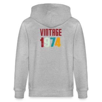 Jahrgang 1974 Originalteil - Stanley/Stella Unisex Bio-Kapuzenjacke CULTIVATOR  - Grau meliert - Hinten - Luana (180cm)