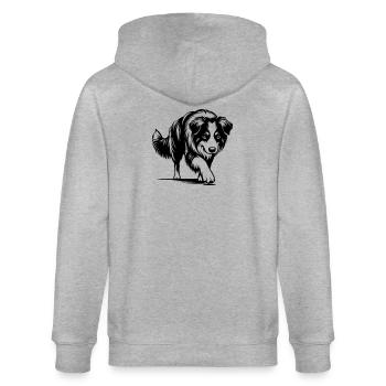Australian Shepherd - Stanley/Stella CULTIVATOR  Unisex Organic Hooded Jacket - heather grey - Back - Luana (180cm)