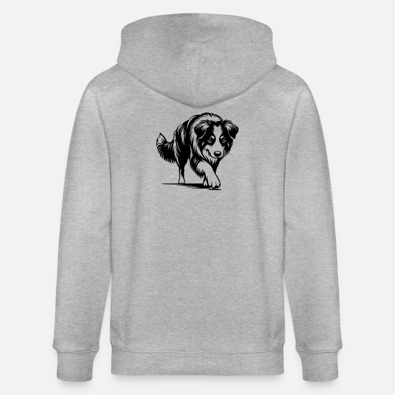 Australian Shepherd - Stanley/Stella Unisex Bio-Kapuzenjacke CULTIVATOR  - Grau meliert