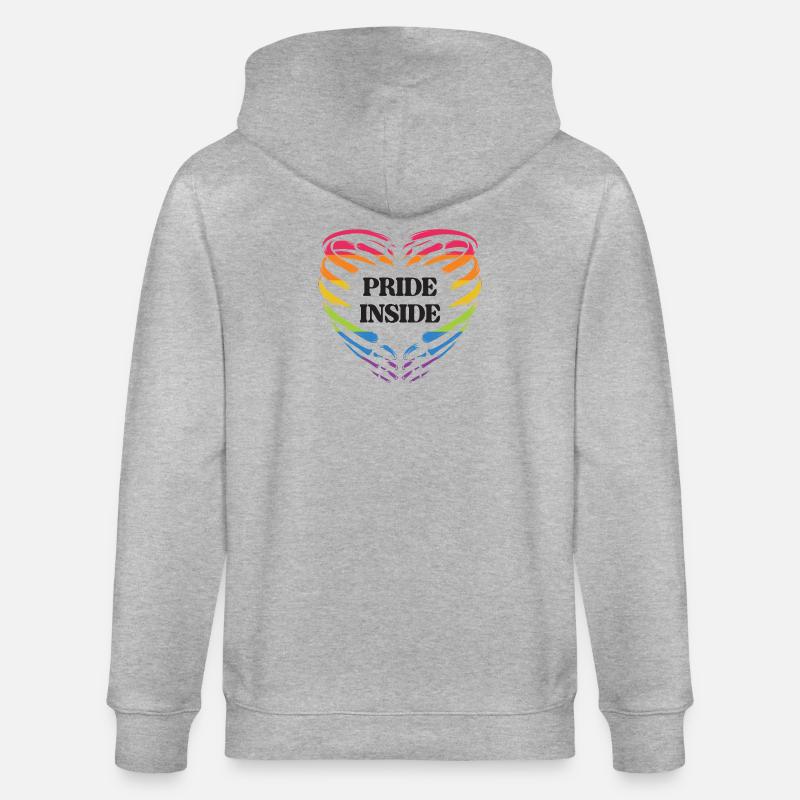 LGBT Pride Monat - Pride Inside - Stanley/Stella Unisex Bio-Kapuzenjacke CULTIVATOR  - Grau meliert