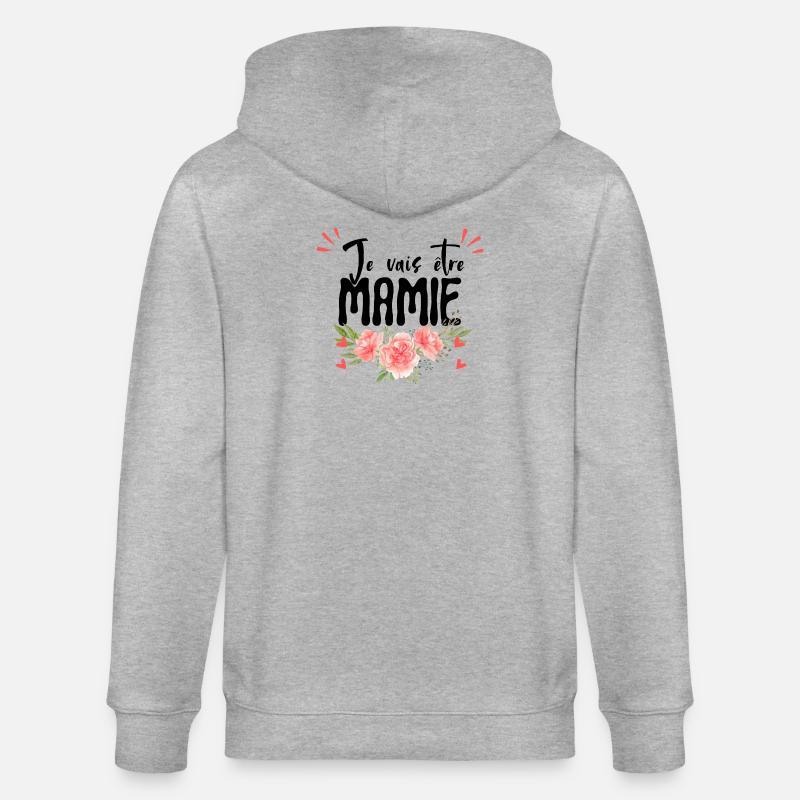Ich werde Oma – Ankündigung der Schwangerschaft - Stanley/Stella Unisex Bio-Kapuzenjacke CULTIVATOR  - Grau meliert