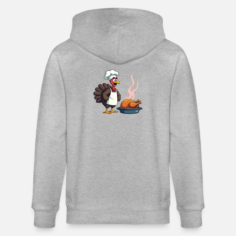 Cuisinier de dinde de Thanksgiving - Veste à capuche bio CULTIVATOR Stanley/Stella Unisexe - gris chiné