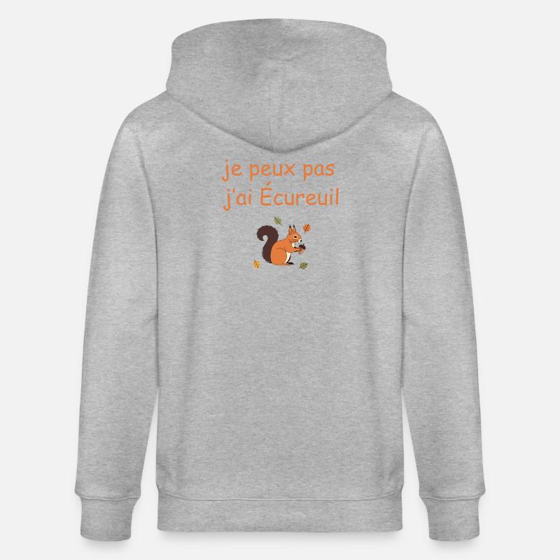 Ich kann nicht. Ich habe Eichhörnchen. - Stanley/Stella Unisex Bio-Kapuzenjacke CULTIVATOR  - Grau meliert