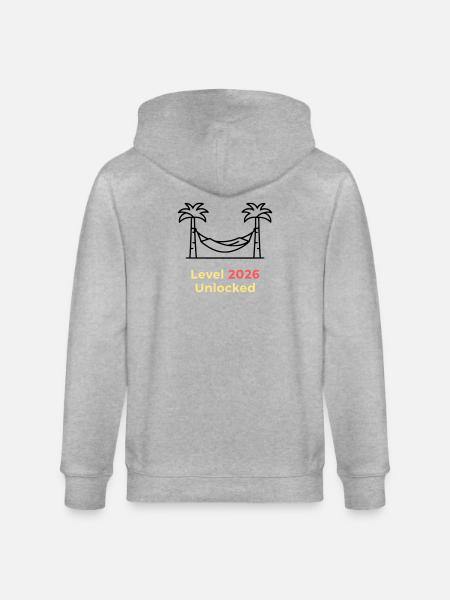 Level 2026 Unlocked Abschluss - Stanley/Stella Unisex Bio-Kapuzenjacke CULTIVATOR - Grau meliert
