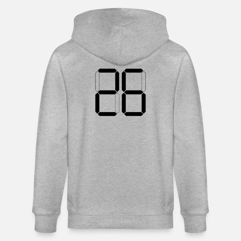 NUMMER 26 Sechsundzwanzig Geschenk Digital - Stanley/Stella Unisex Bio-Kapuzenjacke CULTIVATOR - Grau meliert