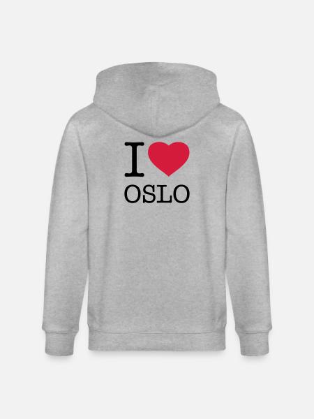 I LOVE OSLO Norway - Stanley/Stella CULTIVATOR Unisex Organic Hooded Jacket - heather grey