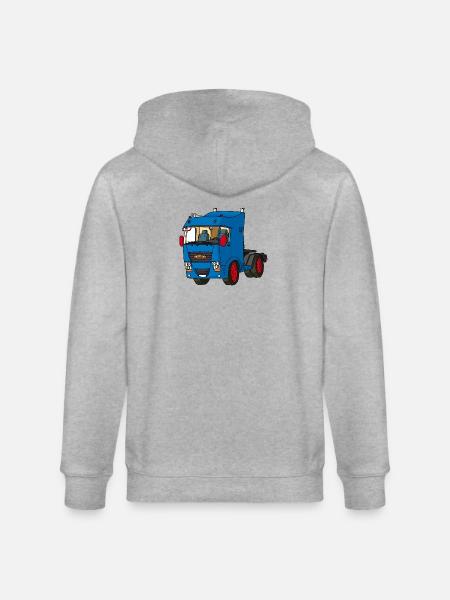 Blue tractor - Stanley/Stella CULTIVATOR Unisex Organic Hooded Jacket - heather grey