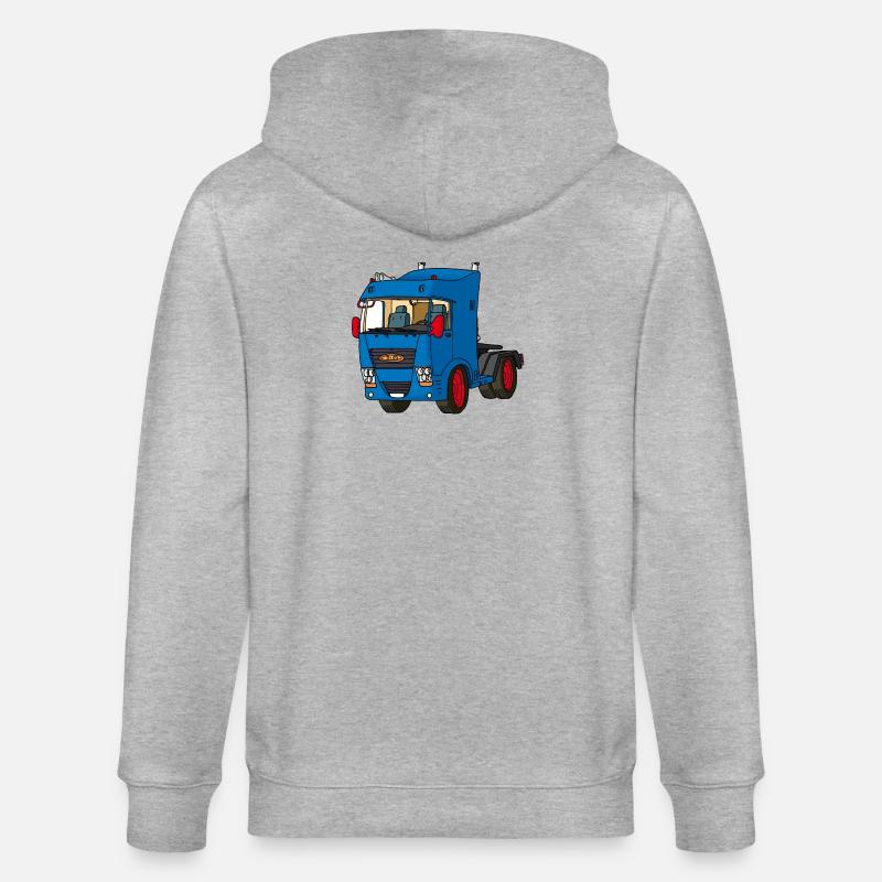 Blaue Zugmaschine - Stanley/Stella Unisex Bio-Kapuzenjacke CULTIVATOR  - Grau meliert