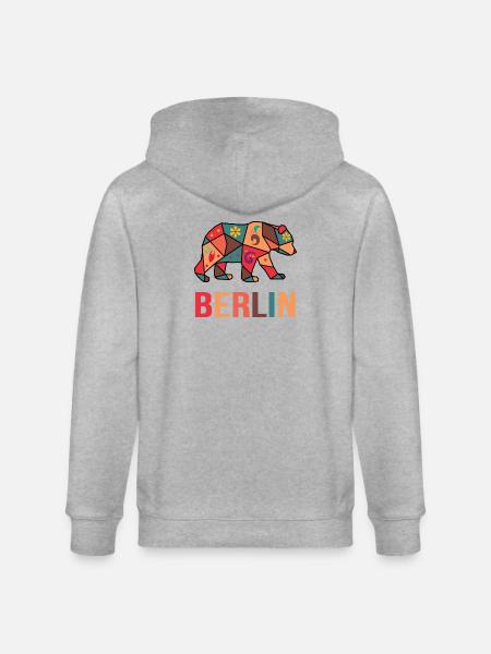 Hauptstad Berlin Great motif for Berliners - Stanley/Stella CULTIVATOR Unisex Organic Hooded Jacket - heather grey