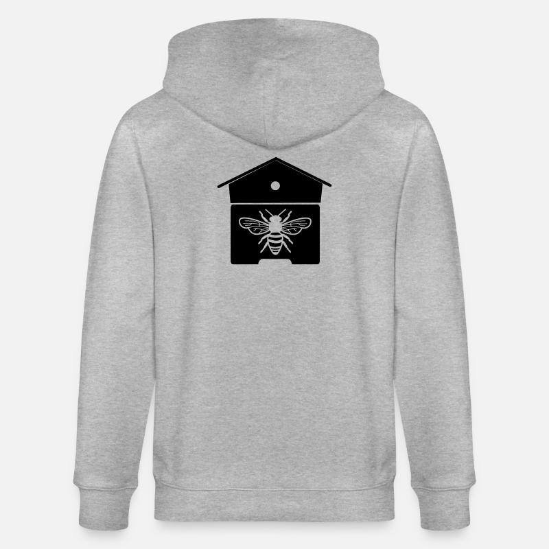 Bienenhaus oder Bienennest - Stanley/Stella Unisex Bio-Kapuzenjacke CULTIVATOR  - Grau meliert