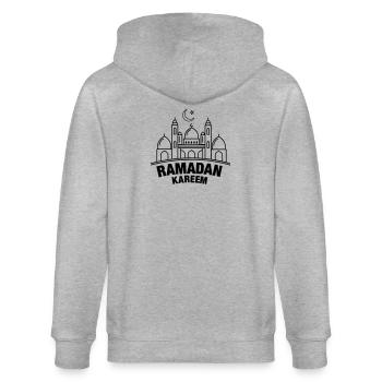Ramadan Kareem mosque - Stanley/Stella CULTIVATOR  Unisex Organic Hooded Jacket - heather grey - Back - Luana (180cm)
