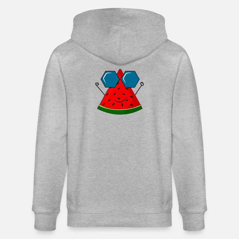 summer, pastèque, soleil - Veste à capuche bio CULTIVATOR Stanley/Stella Unisexe - gris chiné