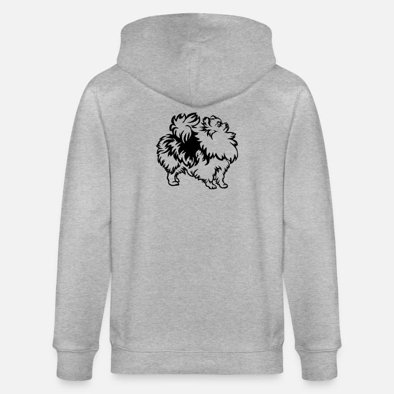 Zwergspitz - Stanley/Stella Unisex Bio-Kapuzenjacke CULTIVATOR  - Grau meliert