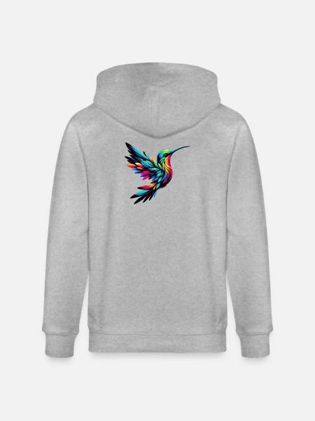 Hummingbird - Stanley/Stella CULTIVATOR Unisex Organic Hooded Jacket - heather grey