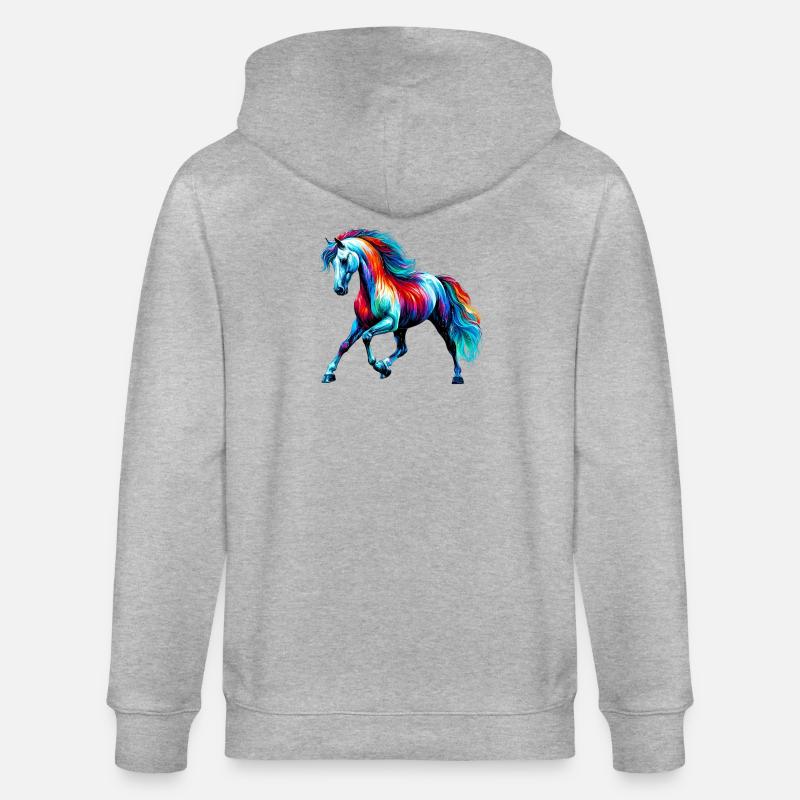 Pferd - Stanley/Stella Unisex Bio-Kapuzenjacke CULTIVATOR - Grau meliert