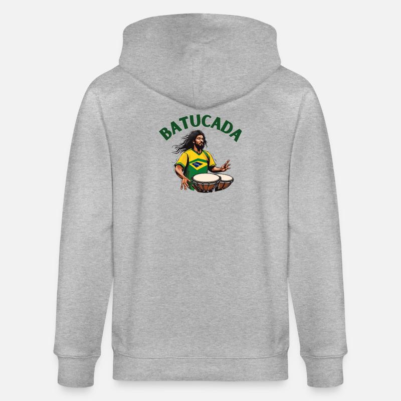 Batucada, joueur de batucada, percussion - Veste à capuche bio CULTIVATOR Stanley/Stella Unisexe - gris chiné