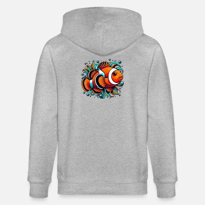 Clownfisch - Stanley/Stella Unisex Bio-Kapuzenjacke CULTIVATOR  - Grau meliert