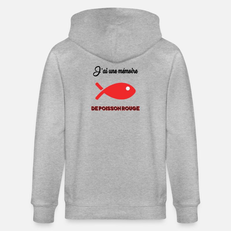 POISSON. POISSON D'AVRIL. HUMOUR. MER - Veste à capuche bio CULTIVATOR Stanley/Stella Unisexe - gris chiné