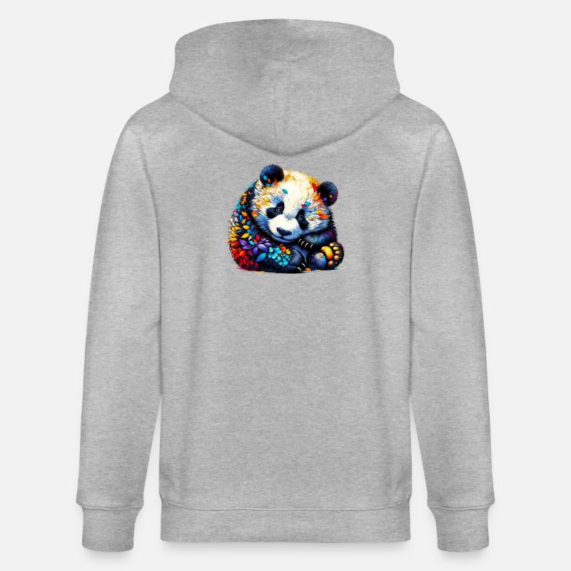 Panda - Veste à capuche bio CULTIVATOR Stanley/Stella Unisexe - gris chiné