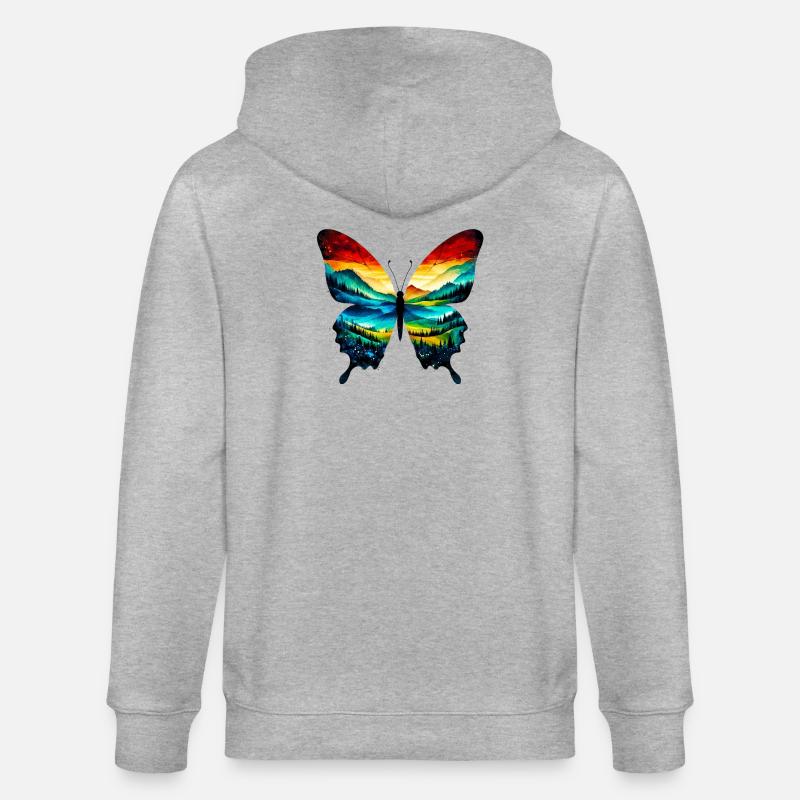 Papillon - Veste à capuche bio CULTIVATOR Stanley/Stella Unisexe - gris chiné