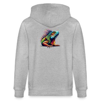 Iguane - Veste à capuche bio CULTIVATOR Stanley/Stella Unisexe - gris chiné - Dos - Luana (180cm)