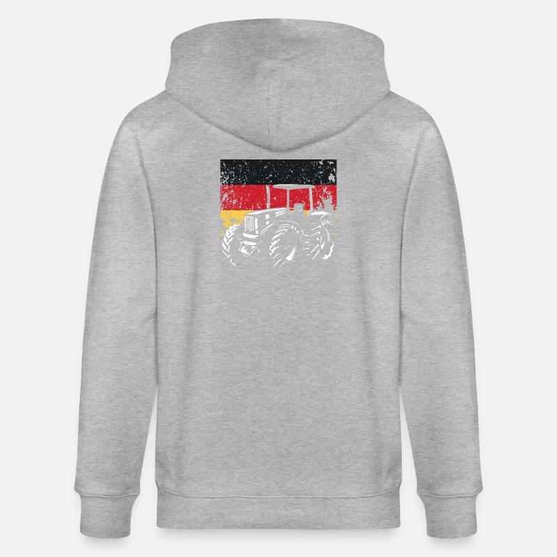 Traktorfahrer Deutschland Traktor Bauernhof - Stanley/Stella Unisex Bio-Kapuzenjacke CULTIVATOR  - Grau meliert