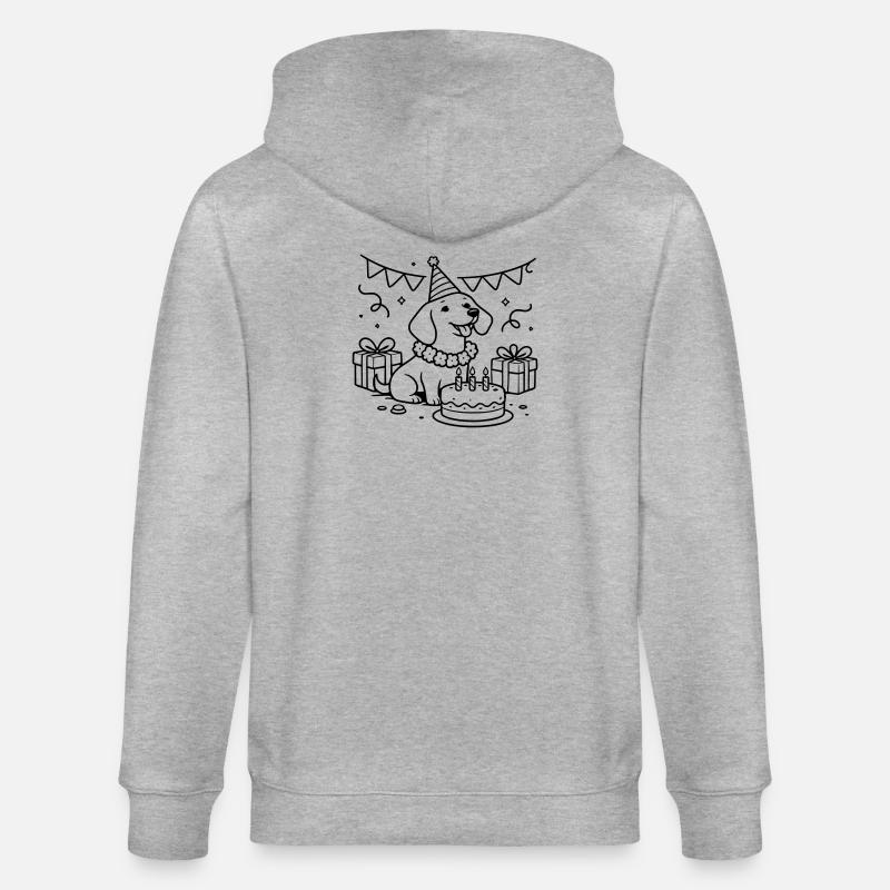 Les enfants du gâteau teckel d’anniversaire - Veste à capuche bio CULTIVATOR Stanley/Stella Unisexe - gris chiné