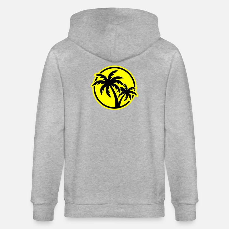 Plage symbole de Palm Tree - Veste à capuche bio CULTIVATOR Stanley/Stella Unisexe - gris chiné