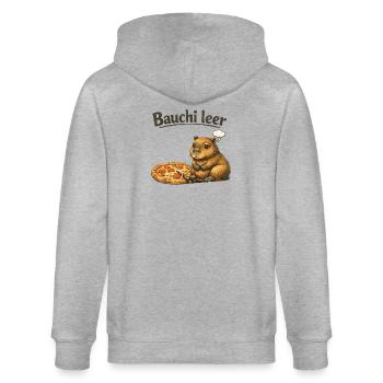 Bauchi leer - Stanley/Stella Unisex Bio-Kapuzenjacke CULTIVATOR  - Grau meliert - Hinten - Luana (180cm)