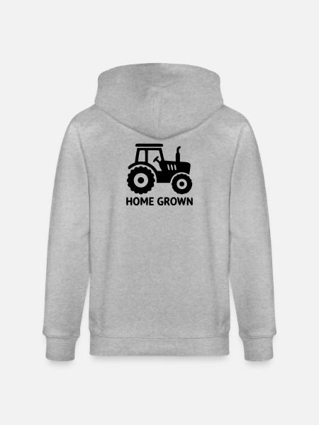 Traktor Home Grown Abzeichen - Stanley/Stella Unisex Bio-Kapuzenjacke CULTIVATOR - Grau meliert