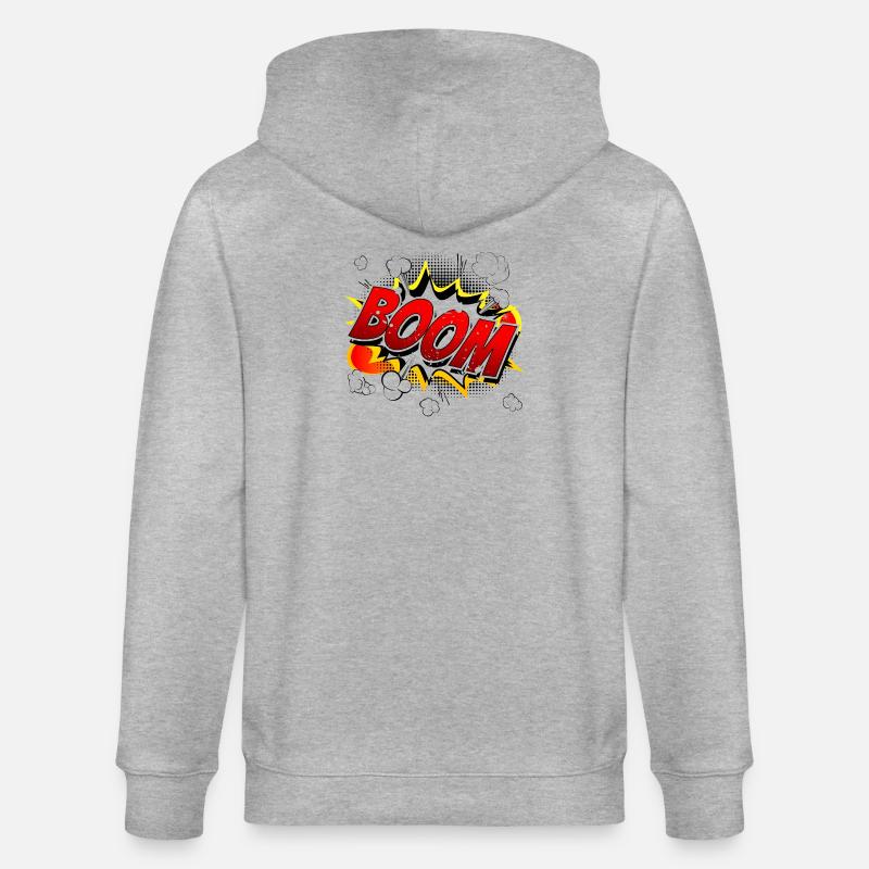 Boom Comic Grafik - Stanley/Stella Unisex Bio-Kapuzenjacke CULTIVATOR  - Grau meliert